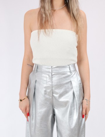 Pantaloni Vero Moda, argintiu