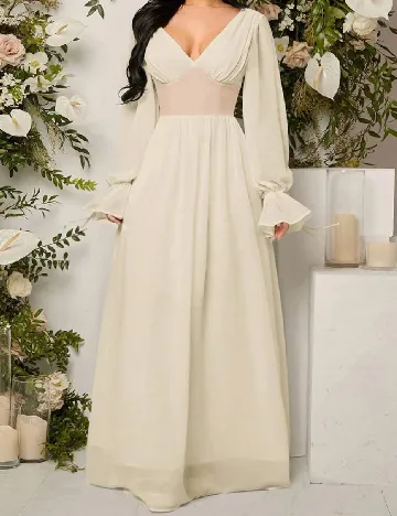 Rochie lunga SHEIN, crem