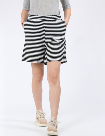 Pantaloni scurti Vero Moda, alb/negru