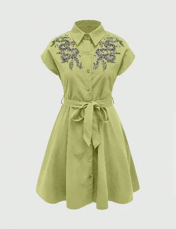 Rochie scurta Romwe, verde