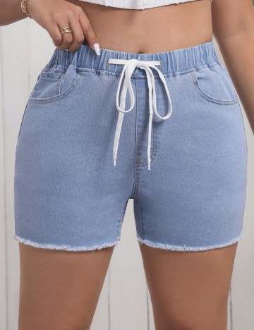 Pantaloni scurti SHEIN CURVE, albastru