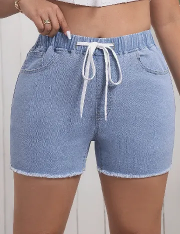 Pantaloni scurti SHEIN CURVE, albastru