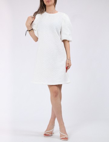 Rochie scurta Pieces, alb
