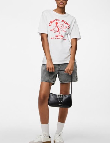 Tricou Pieces, alb