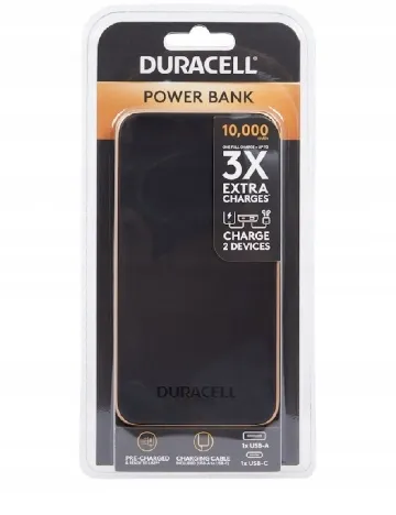 Baterie externa DURACELL, negru Negru