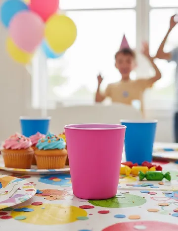 Pahar din plastic, roz