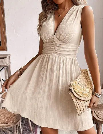 Rochie scurta SHEIN, crem