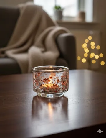 Suport lumanare, floral Floral print