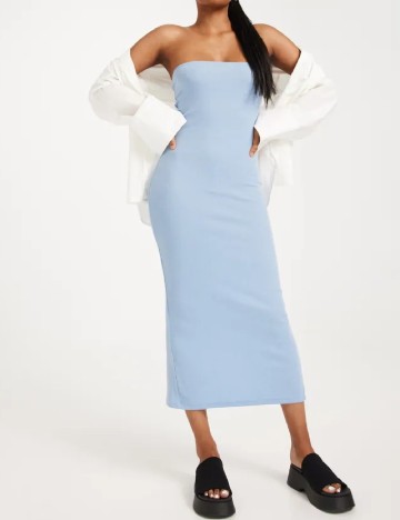 Rochie medie Pieces, albastru