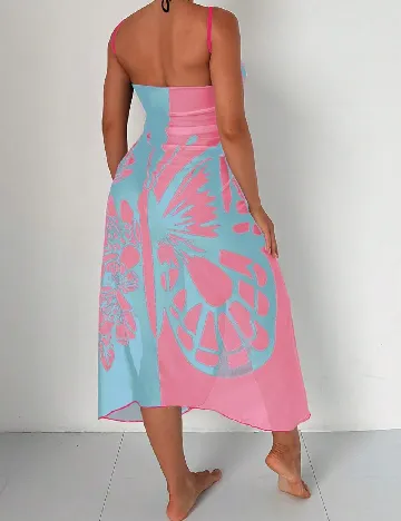 Rochie de plaja SHEIN, roz/albastru