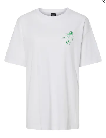 Tricou Pieces, alb