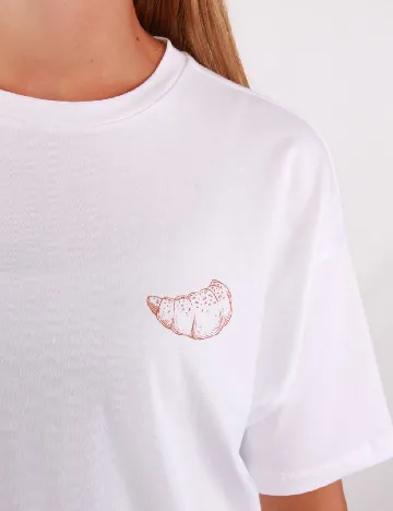 Tricou Pieces, alb