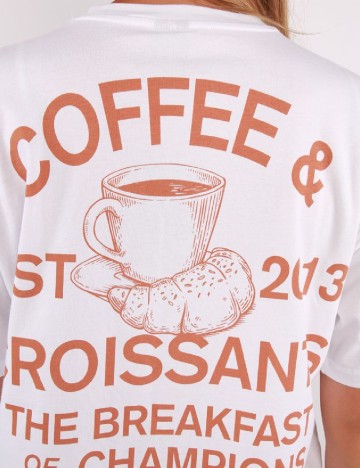 Tricou Pieces, alb