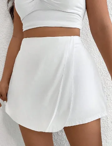 Fusta pantalon SHEIN CURVE, alb Alb