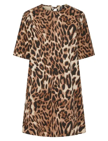 Rochie scurta Pieces, animal print