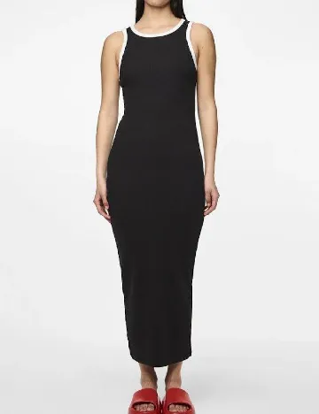 Rochie lunga Pieces, negru Negru