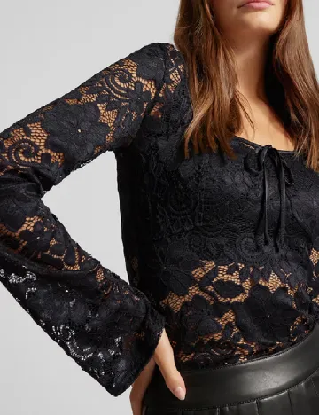 Bluza Pieces, negru