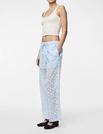 Pantaloni Pieces, albastru