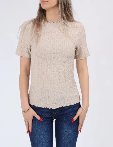 Tricou Pieces, crem