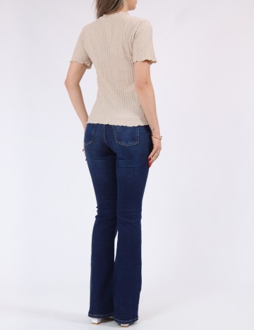 Tricou Pieces, crem