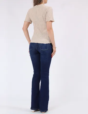Tricou Pieces, crem