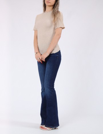Tricou Pieces, crem