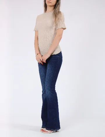 Tricou Pieces, crem