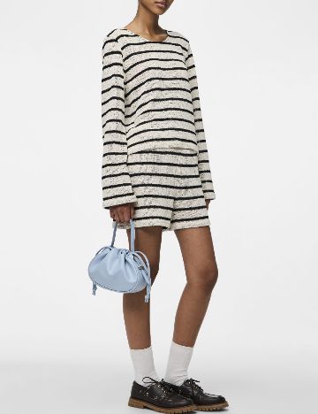 Pantaloni scurti Pieces, crem