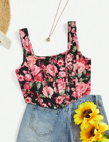 Top SHEIN, floral print