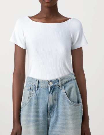 Tricou Pieces, alb