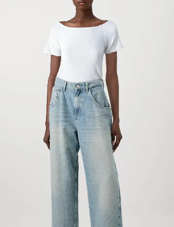 Tricou Pieces, alb