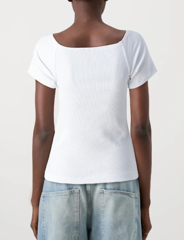 Tricou Pieces, alb