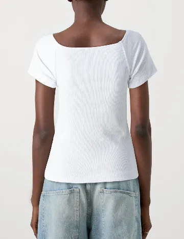 Tricou Pieces, alb