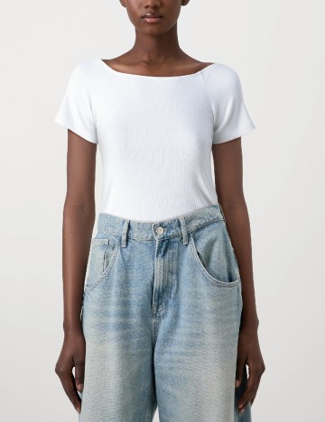 Tricou Pieces, alb