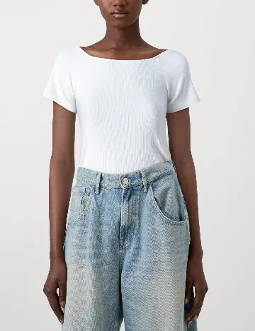 Tricou Pieces, alb