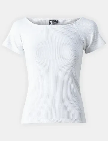Tricou Pieces, alb