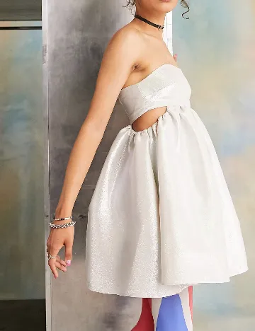 Rochie scurta COLLUSION, argintiu