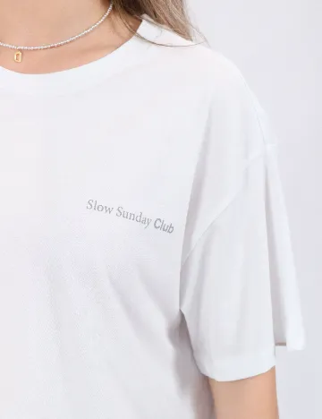 Tricou Pieces, alb
