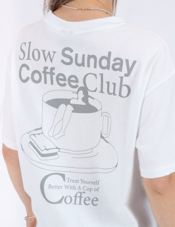 Tricou Pieces, alb