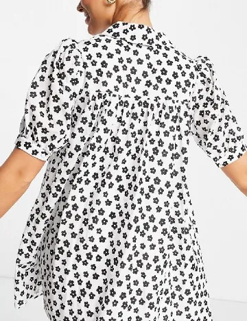 Rochie scurta Lost Ink, alb
