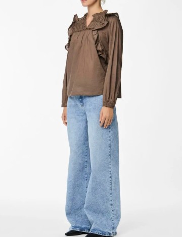 Bluza Pieces, maro