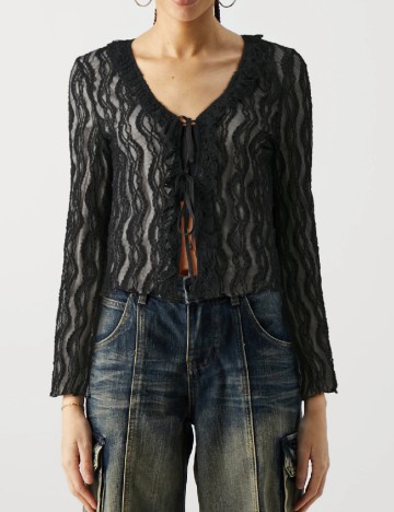 Bluza Pieces, negru