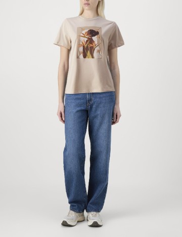 Tricou Pieces, crem