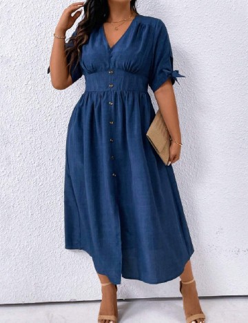 Rochie medie SHEIN CURVE, albastru