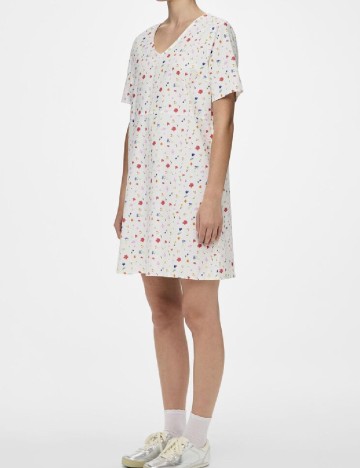 Rochie scurta Pieces, alb