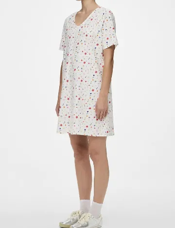 Rochie scurta Pieces, alb