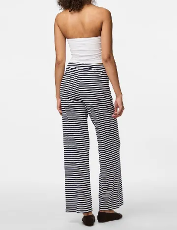 Pantaloni Pieces, alb/albastru Albastru