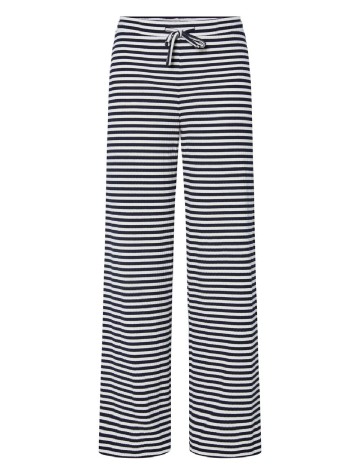 Pantaloni Pieces, alb/albastru
