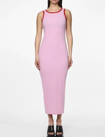 Rochie lunga Pieces, roz