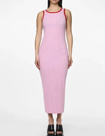 Rochie lunga Pieces, roz